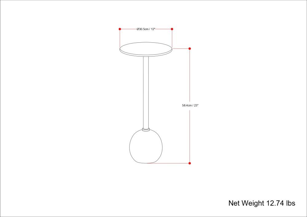 Melene - Side Table - Gray / Gold by Simpli-Home | Bel Furniture