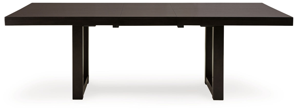 Neymorton - Dark Grayish Brown - Rectangular Dining Room Butterfly Extension Table by Signature Design by Ashley® | Bel Furniture