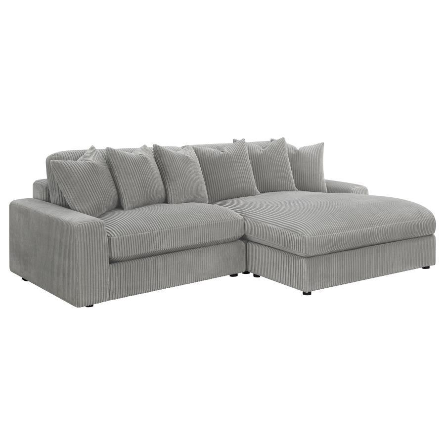Blaine - Upholstered Reversible Chaise Sectional Sofa Dark Gray by Coaster Fine Furniture | Bel Furniture