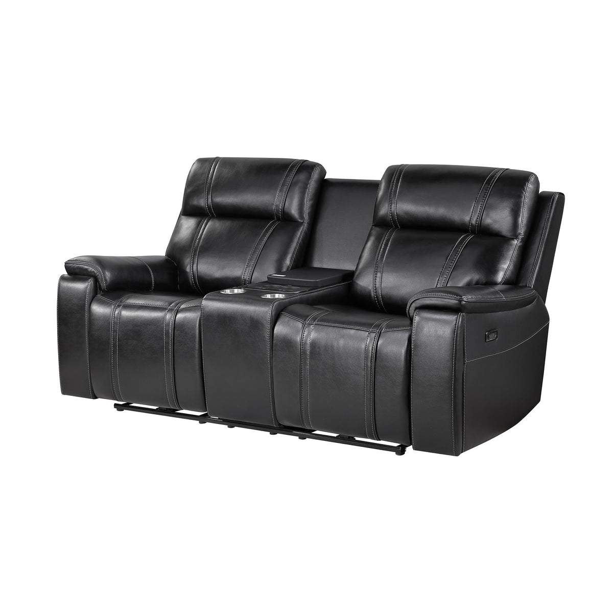 Gary - Power Reclining Loveseat With Cooler In Center Console - Black