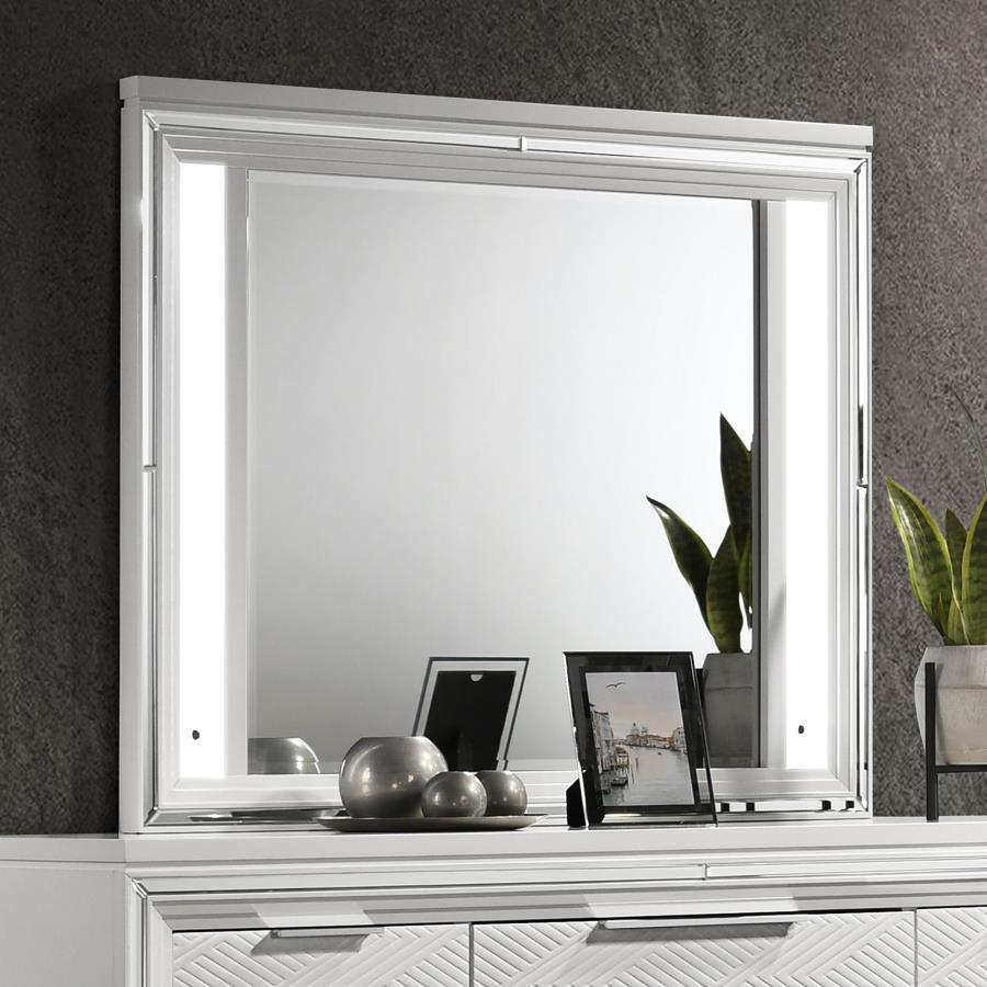 Marmore - LED Dresser Mirror - White by Coaster Fine Furniture | Bel Furniture