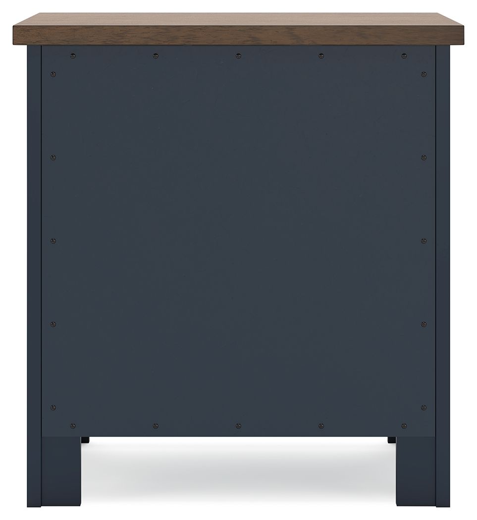 Landocken - Brown / Blue - Two Drawer Night Stand by Signature Design by Ashley® | Bel Furniture