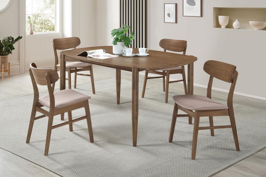 Dortch - Oval Solid Wood Dining Set Light Brown 5 Pc. Table, 4 Chairs by Coaster Fine Furniture | Bel Furniture