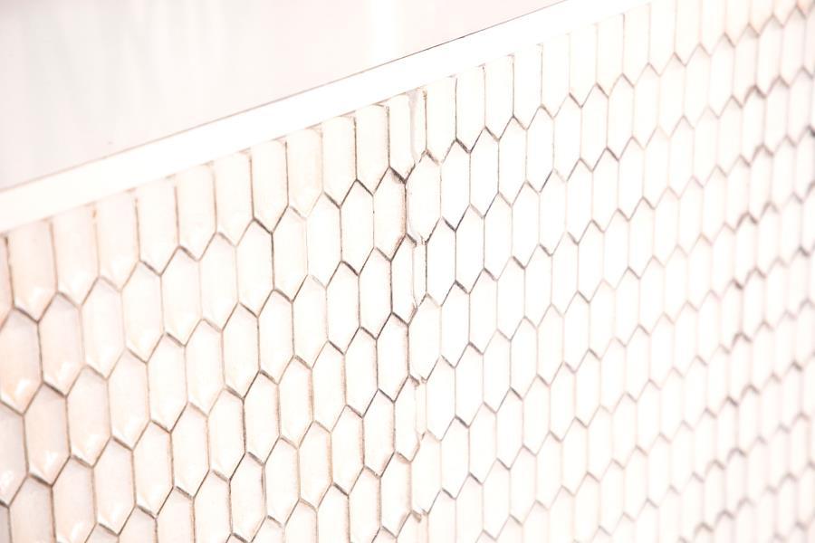 Gambon - 2 Door Wood Honeycomb Pattern Accent Cabinet - White by CoasterElevations | Bel Furniture