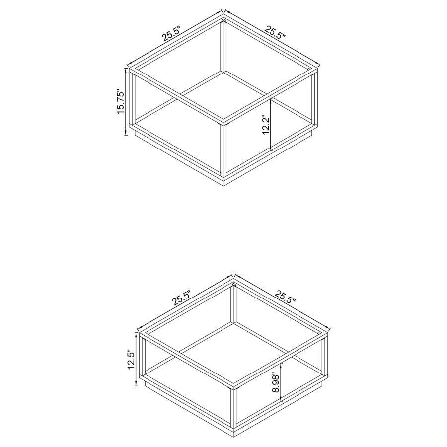 Renee - 2 Piece Square Coffee Table Set - Rose Brass by CoasterElevations | Bel Furniture