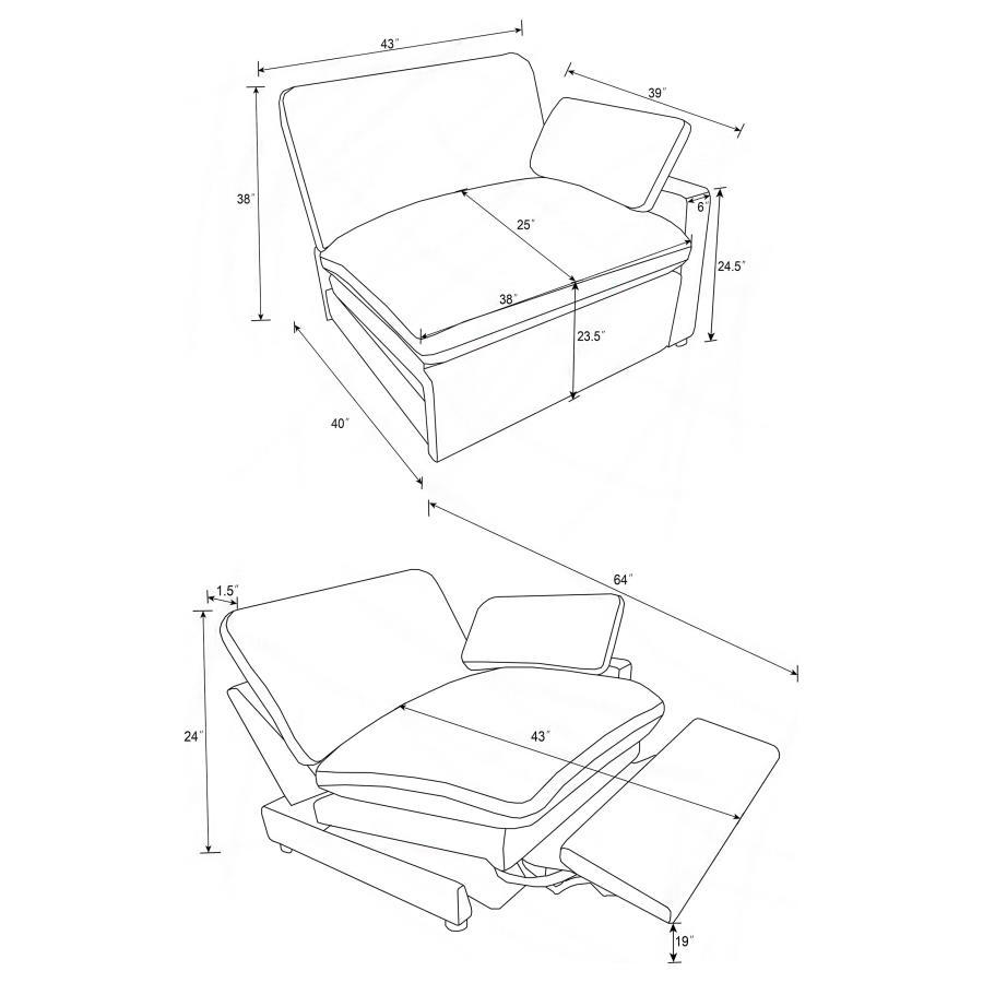 Collins - Modular Power Loveseat by Coaster Fine Furniture | Bel Furniture