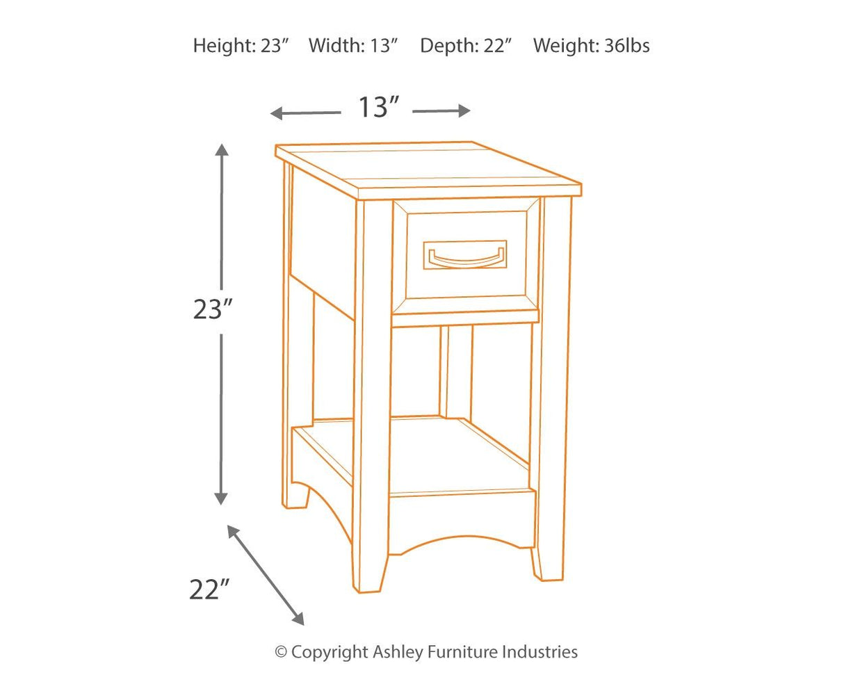 Breegin - Brown - Chair Side End Table - 1 Drawer by Signature Design by Ashley® | Bel Furniture
