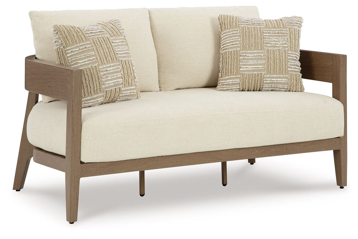 Serene Bay - Dark Brown / White - Loveseat With Cushion by Signature Design by Ashley® | Bel Furniture