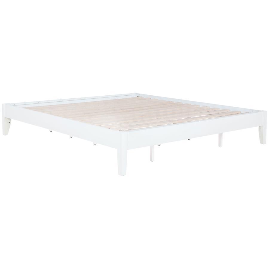 Hounslow - Universal Platform Bed White California King by CoasterEssence | Bel Furniture