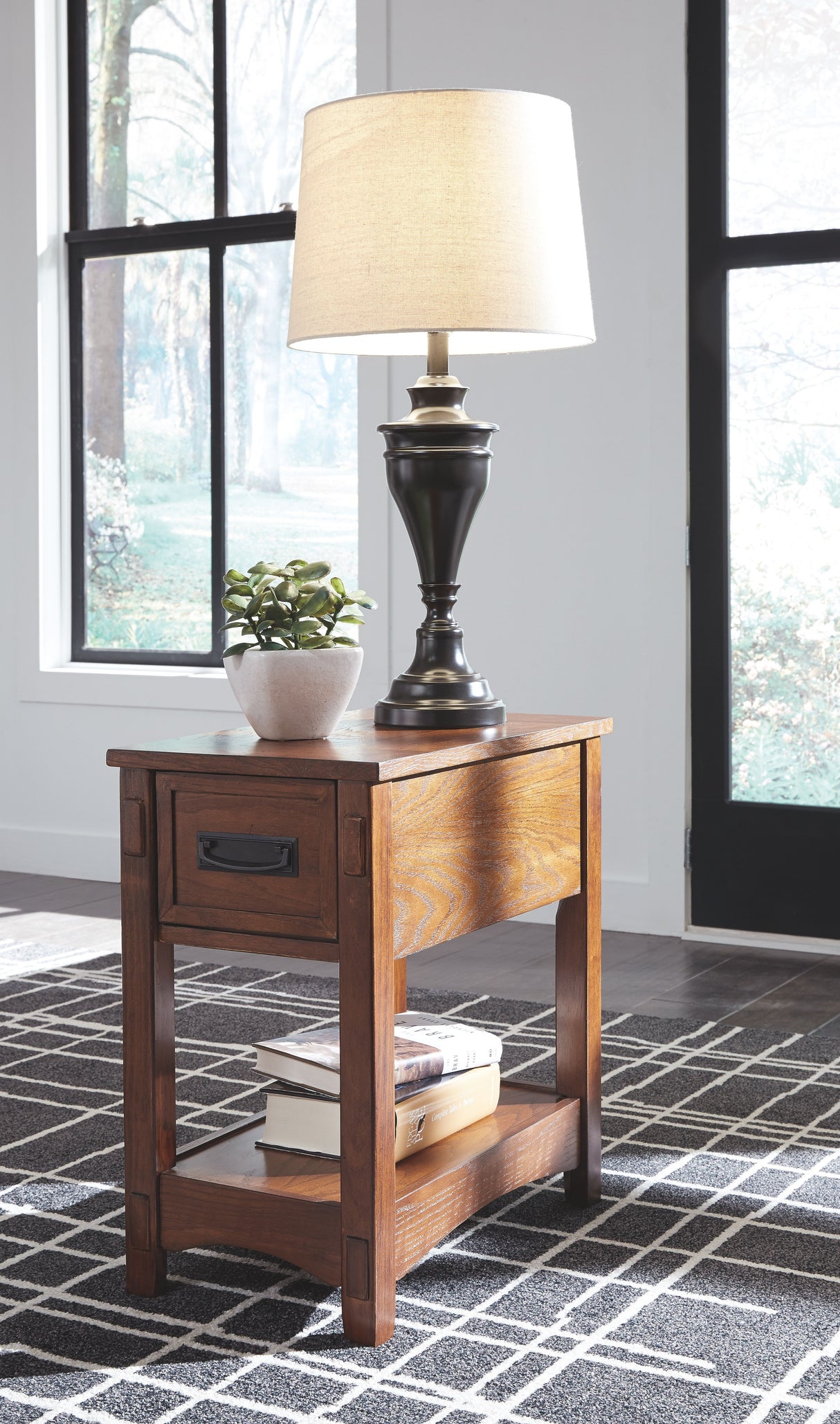Breegin - Brown - Chair Side End Table - 1 Drawer by Signature Design by Ashley® | Bel Furniture