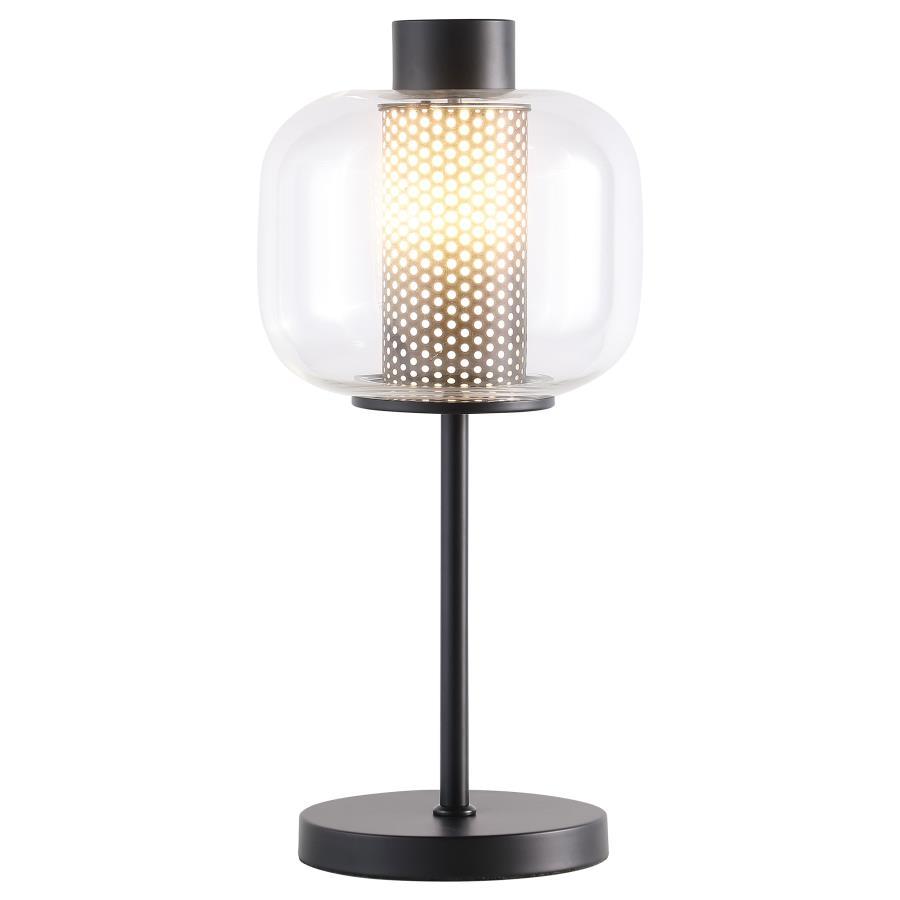 Ingrid - Glass Shade Bedside Table Lamp - Black by Coaster Fine Furniture | Bel Furniture