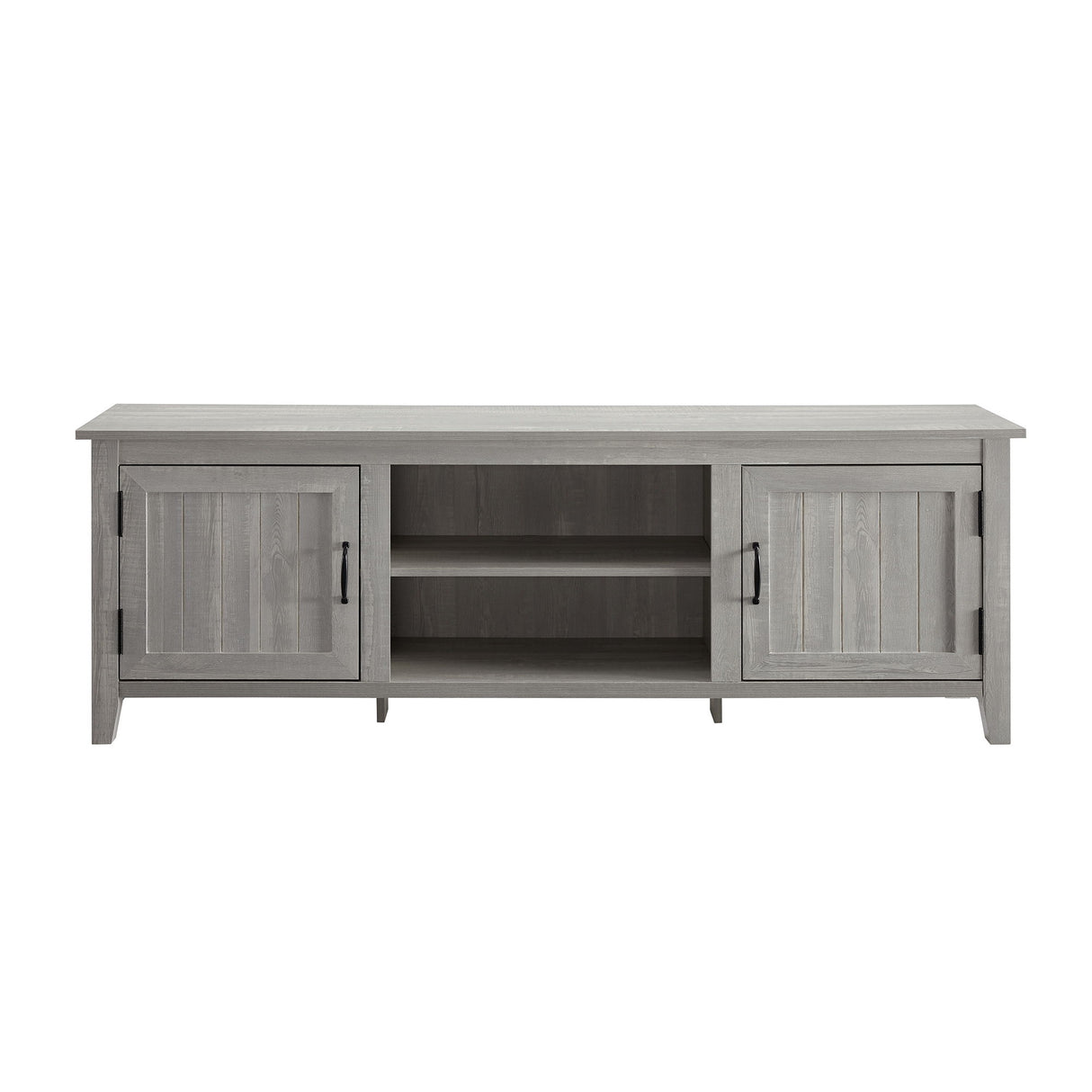 Modern Farmhouse 2 Door Grooved 70" TV Stand For 85" TVs by Walker Edison | Bel Furniture