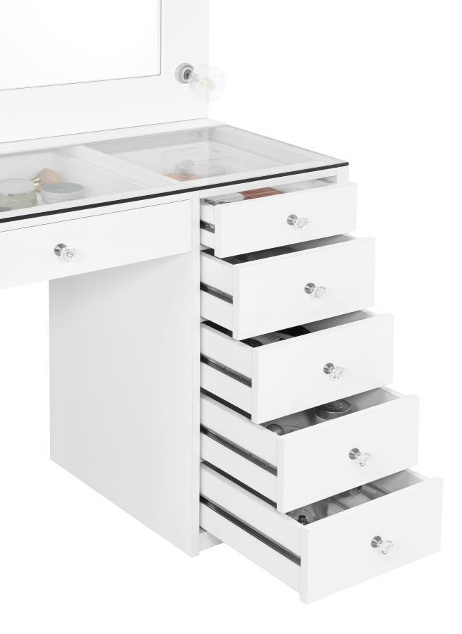 Acena - 7-Drawer Vanity Set With Lighting by CoasterEssence | Bel Furniture