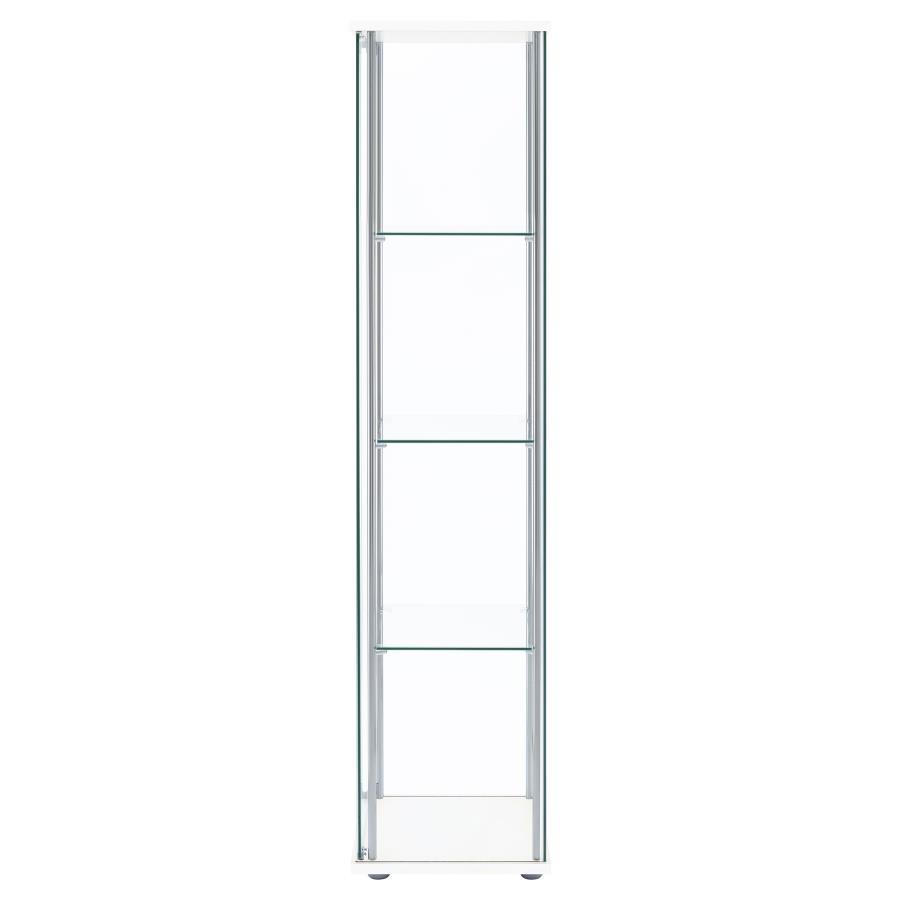 Bellatrix - 4-Shelf Clear Glass Curio Cabinet by CoasterEveryday | Bel Furniture