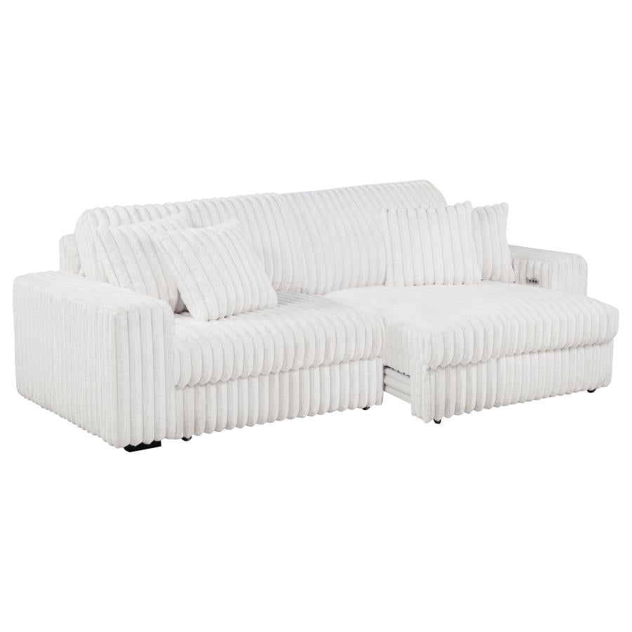 Jacana - Corduroy Upholstered Dual Power Chaise Sofa