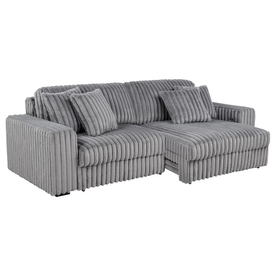 Jacana - Corduroy Upholstered Dual Power Chaise Sofa