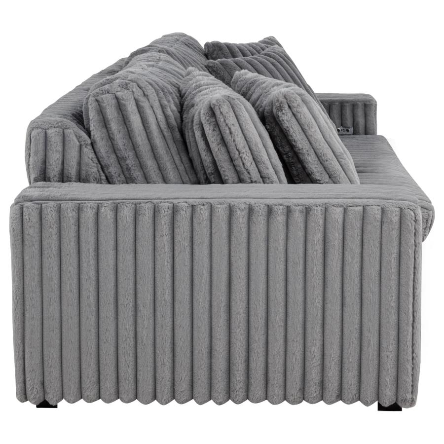 Jacana - Corduroy Upholstered Dual Power Chaise Sofa