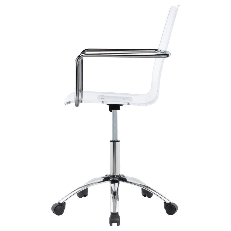 Amaturo - Acrylic Adjustable Home Office Desk Chair - Clear by CoasterEssence | Bel Furniture