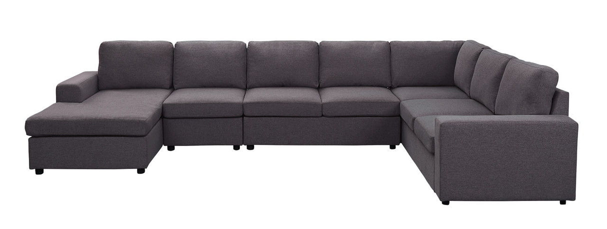Tifton - Linen 7 Seat Reversible Modular Sectional Sofa Chaise by Lilola Home | Bel Furniture