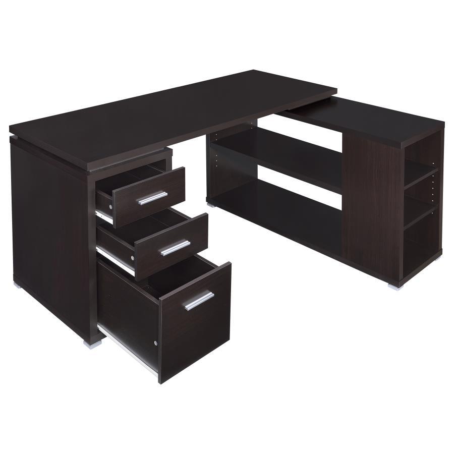 Yvette - 3-Drawer L-Shape Computer Desk by CoasterEveryday | Bel Furniture
