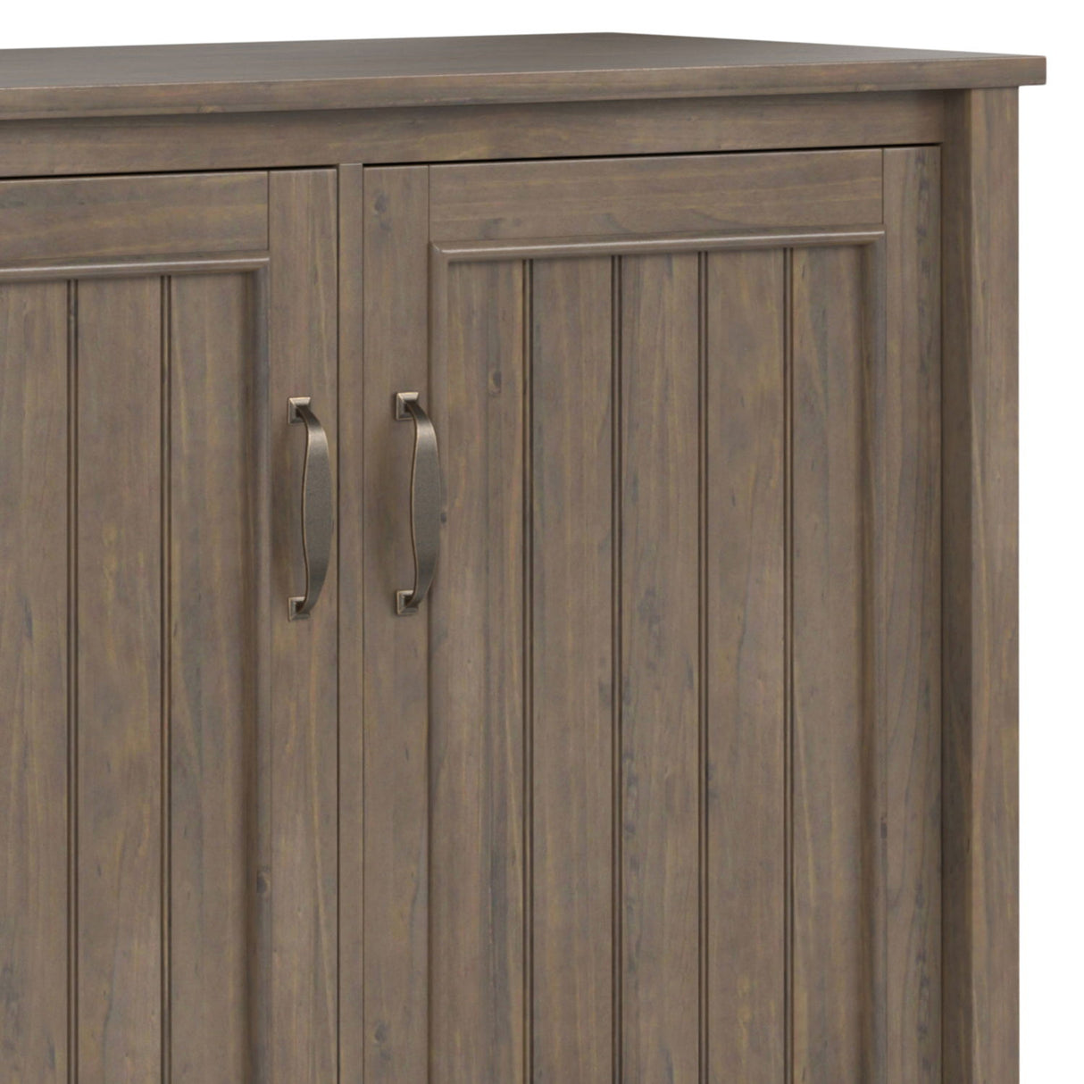 Lev - Wide Storage Cabinet - Smoky Brown by Simpli-Home | Bel Furniture