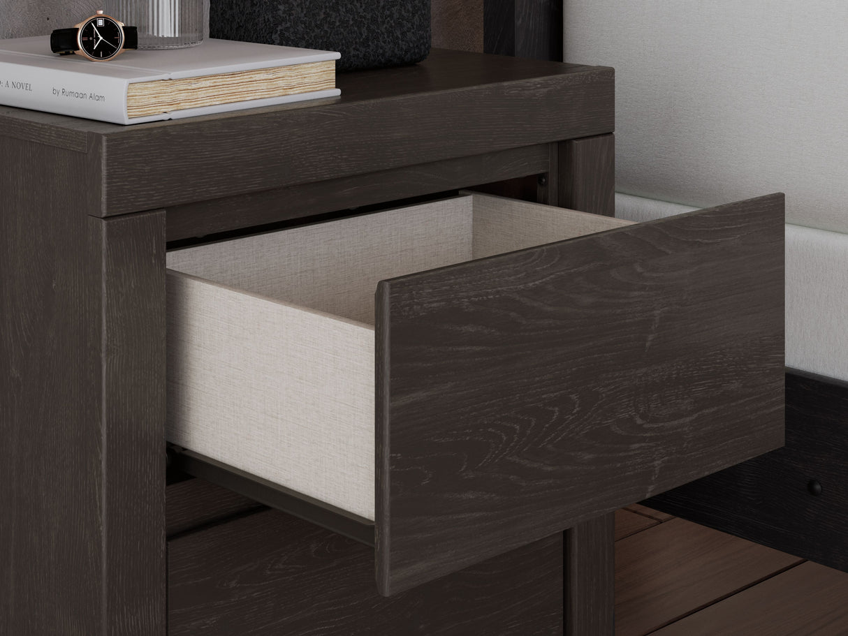 Fraluna - Charcoal - Two Drawer Night Stand by Signature Design by Ashley® | Bel Furniture
