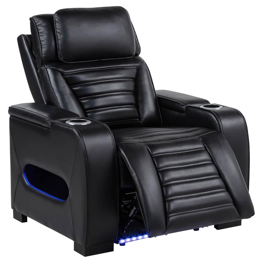Zuma - Faux Leather Dual Power LED Sofa Set