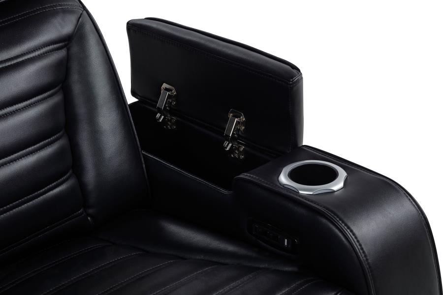 Zuma - Faux Leather Dual Power LED Sofa Set
