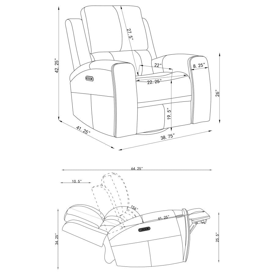 Brickston - Triple Power Swivel Glider Recliner