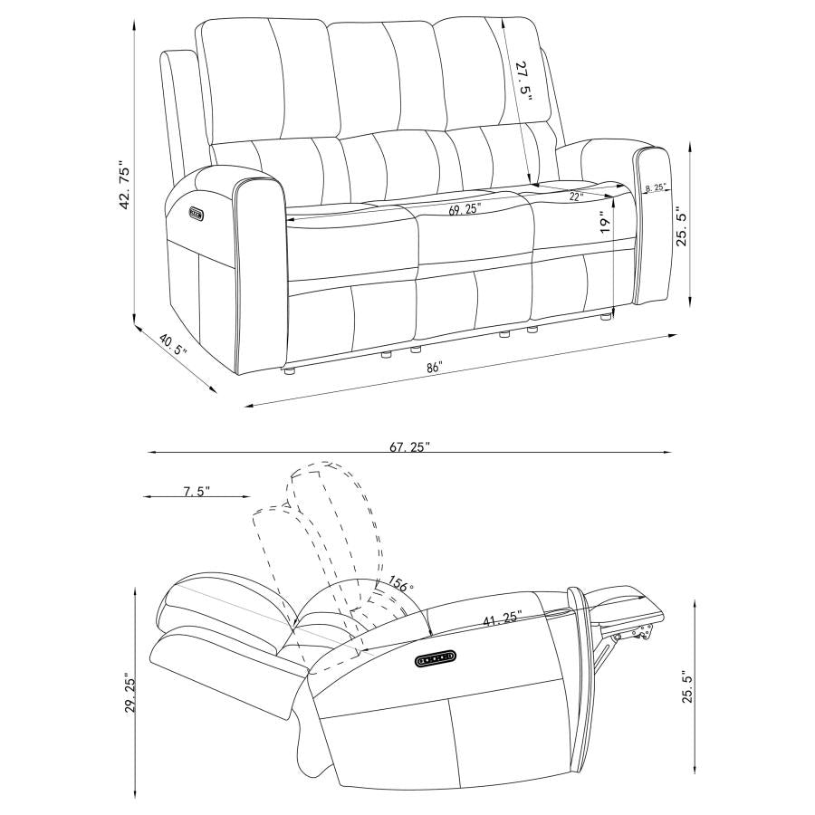 Brickston - Triple Power Reclining Sofa Set