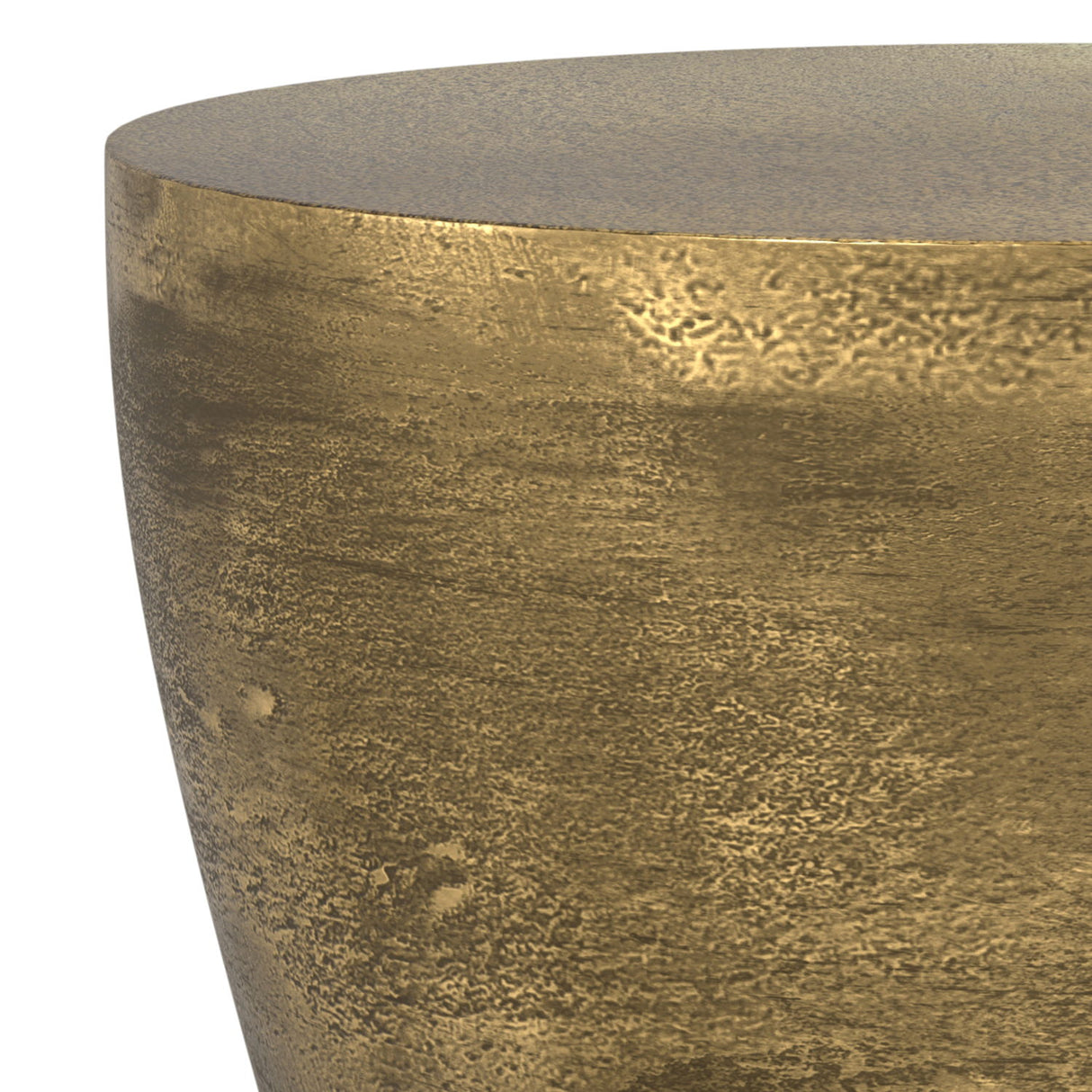 Cavan - Cast Aluminum Side Table - Antique Brass by Simpli-Home | Bel Furniture