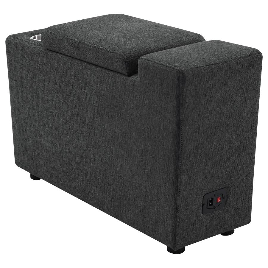 Upholstered Modular Storage Console Dark Grey