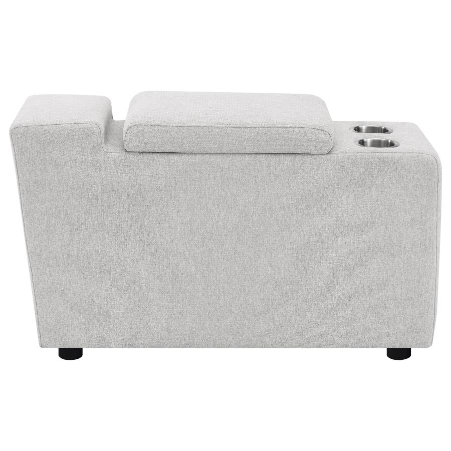 Upholstered Modular Storage Console Dark Grey