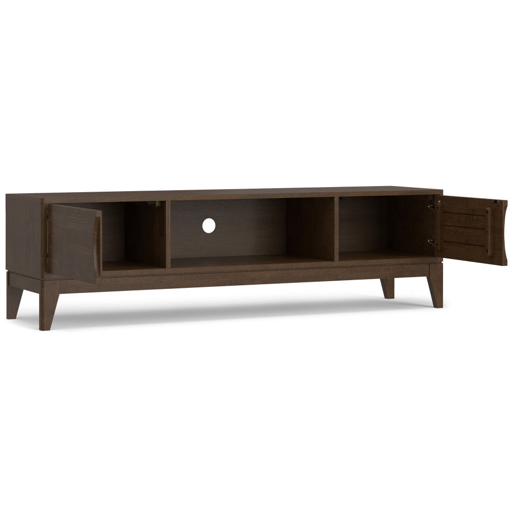 Harper - Low TV Media Stand - Walnut Brown by Simpli-Home | Bel Furniture