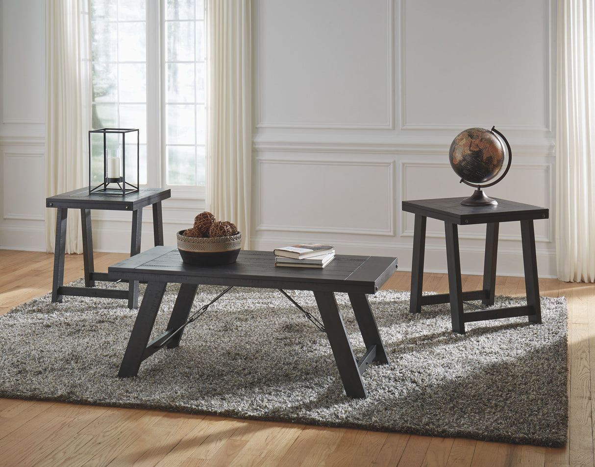Noorbrook - Black / Pewter - Occasional Table Set (Set of 3) by Signature Design by Ashley® | Bel Furniture