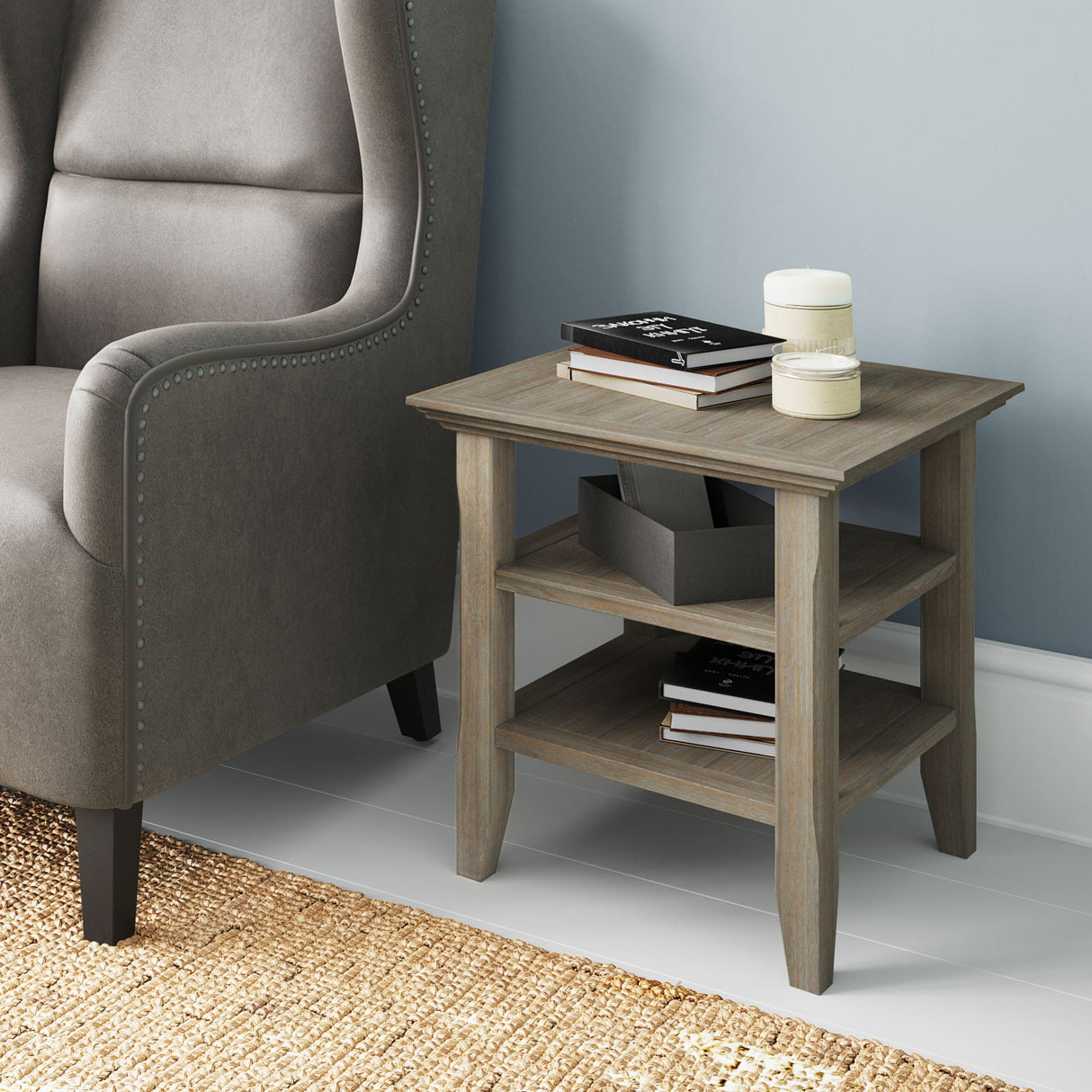 Acadian - Handcrafted End Table by Simpli-Home | Bel Furniture