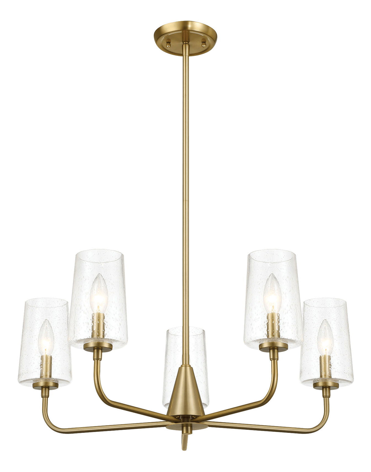 Dazzle - 5 Lights Chandelier With Clear Seeded Satin - Antique Brass / Clear / Gold by Ashcroft Furniture | Bel Furniture