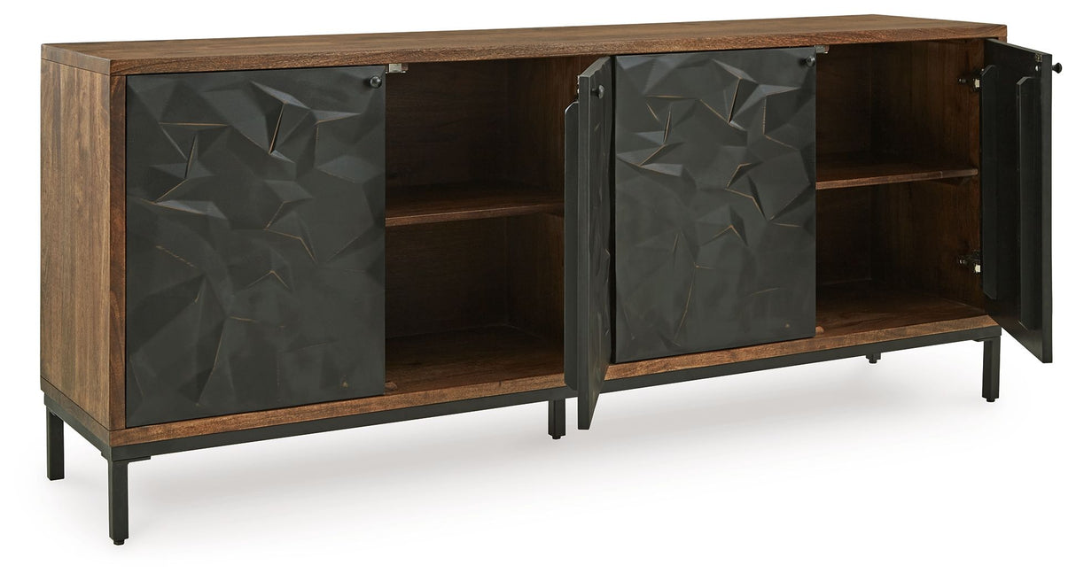 Dorannby - Black / Brown - Accent Cabinet by Signature Design by Ashley® | Bel Furniture