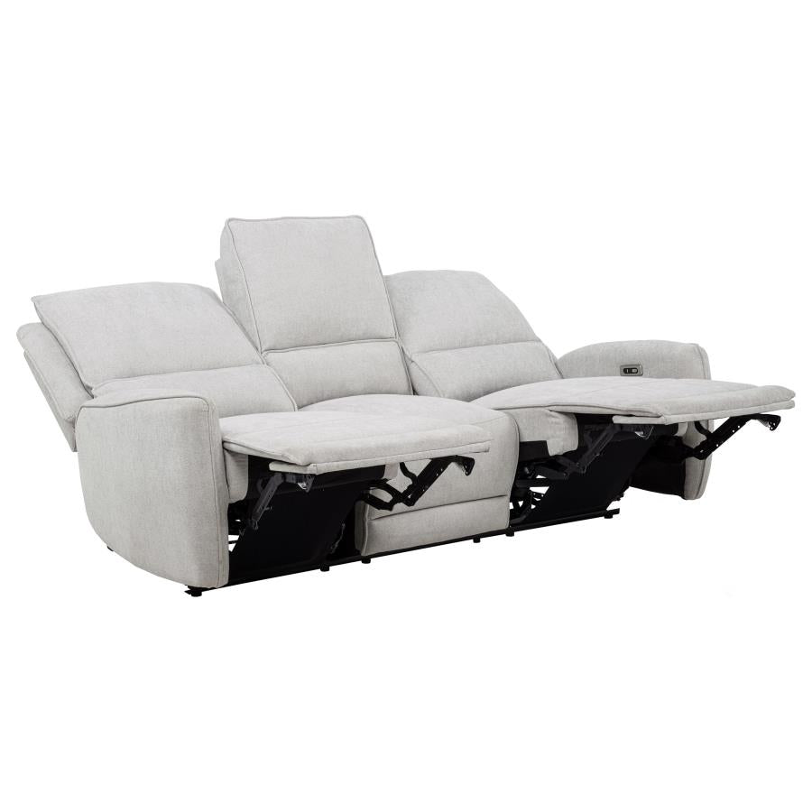 Sylmar - Chenille Upholstered Power Reclining Sofa - Dove Gray