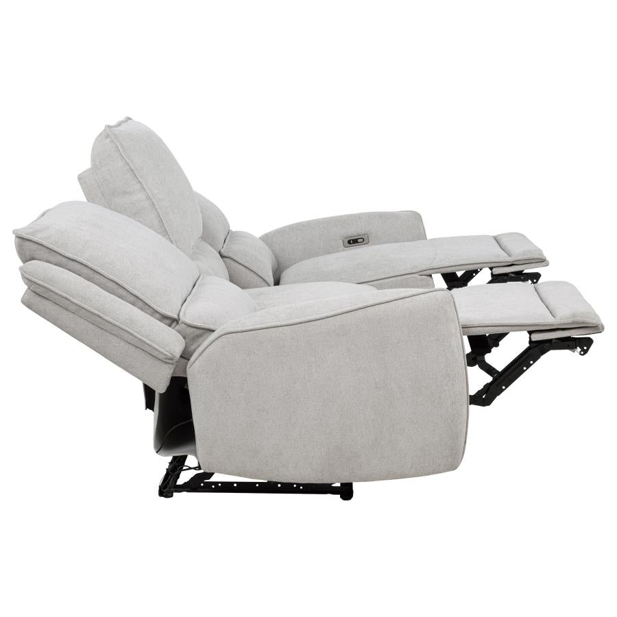 Sylmar - Chenille Upholstered Power Reclining Sofa - Dove Gray