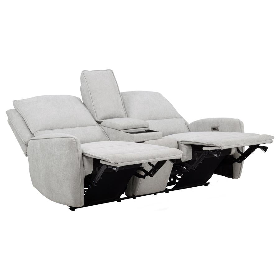 Sylmar - Chenille Upholstered Power Reclining Loveseat - Dove Gray