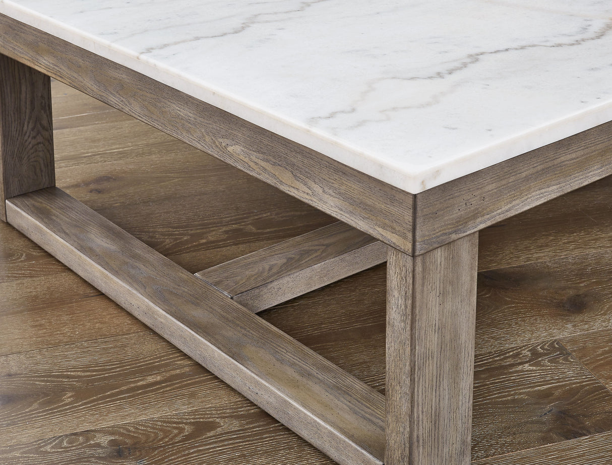 Loyaska - Brown / Ivory - Rectangular Cocktail Table by Signature Design by Ashley® | Bel Furniture