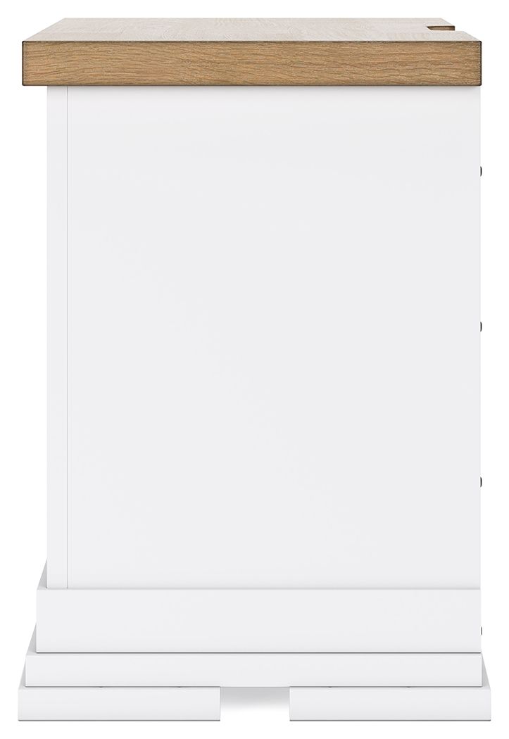 Ashbryn - White / Natural - Three Drawer Night Stand by Benchcraft® | Bel Furniture