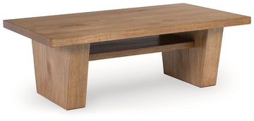 Kristiland - Light Brown - Rectangular Cocktail Table by Signature Design by Ashley® | Bel Furniture