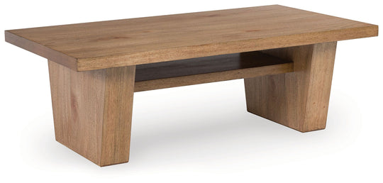 Kristiland - Light Brown - Rectangular Cocktail Table by Signature Design by Ashley® | Bel Furniture