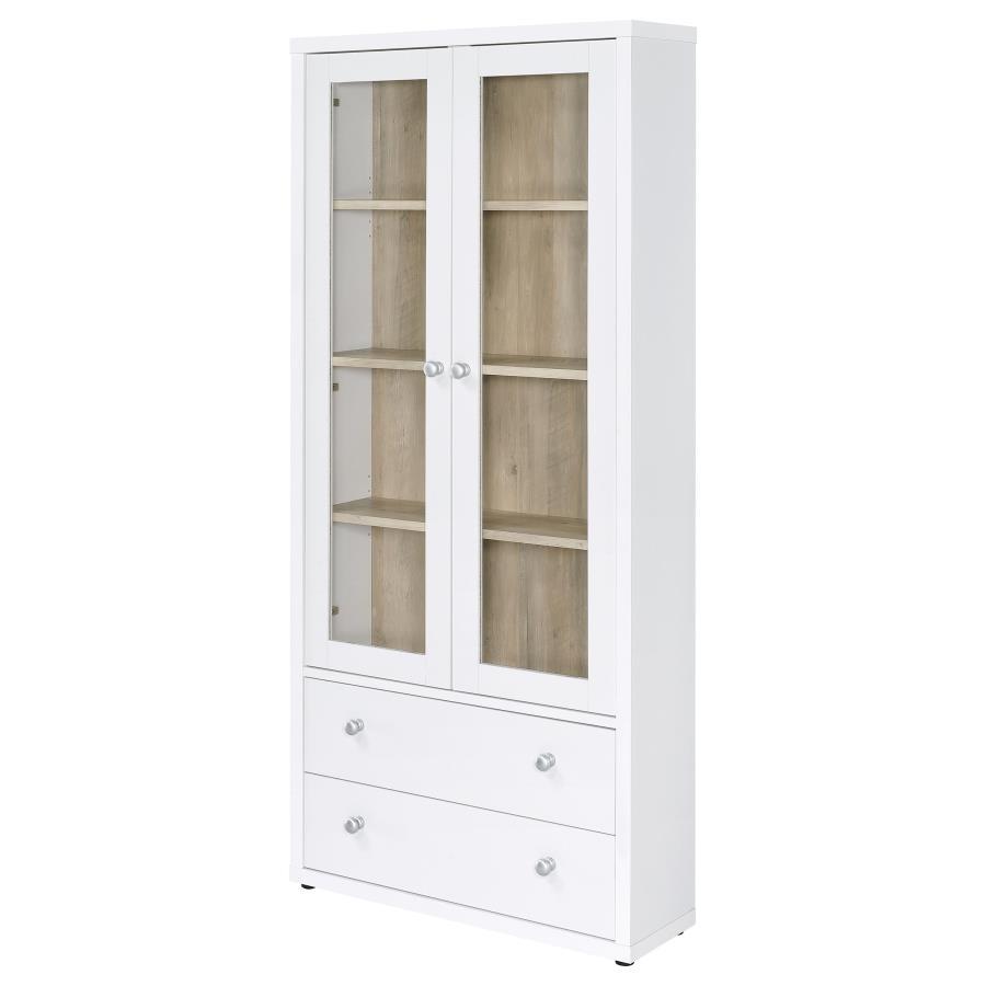 Hawthorne - 4-Shelf Glass Door Tall Cabinet With Drawers by Coaster Fine Furniture | Bel Furniture