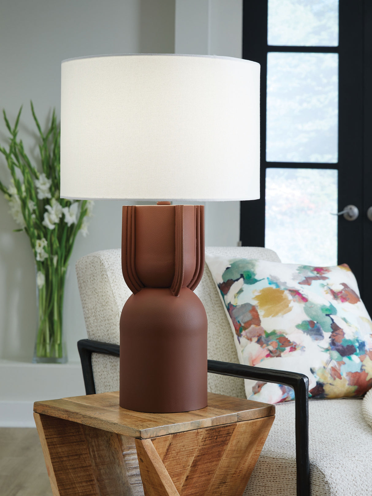 Rowandale - Brick Red - Metal Table Lamp by Signature Design by Ashley® | Bel Furniture