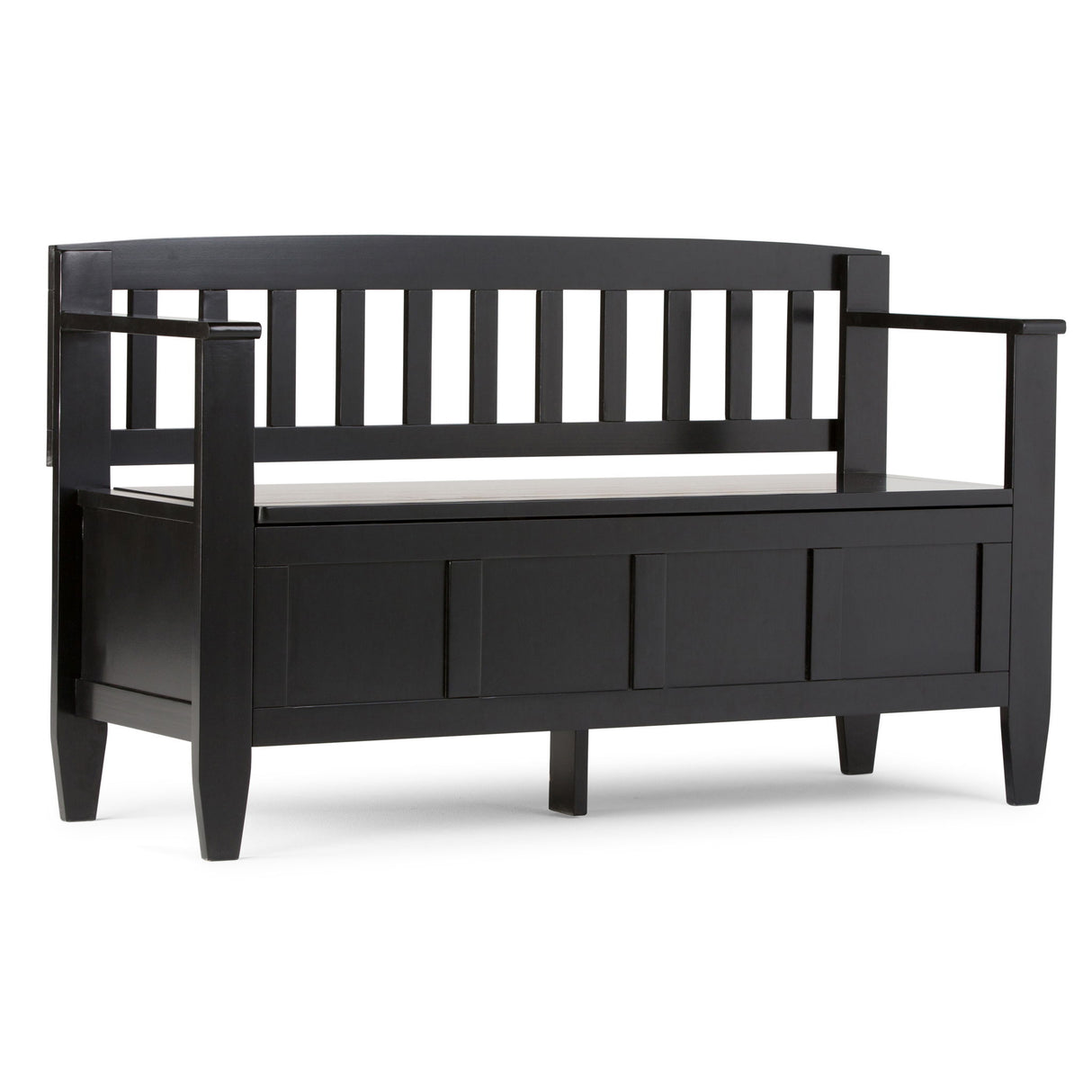 Brooklyn - Handcrafted Entryway Storage Bench Black by Simpli-Home | Bel Furniture