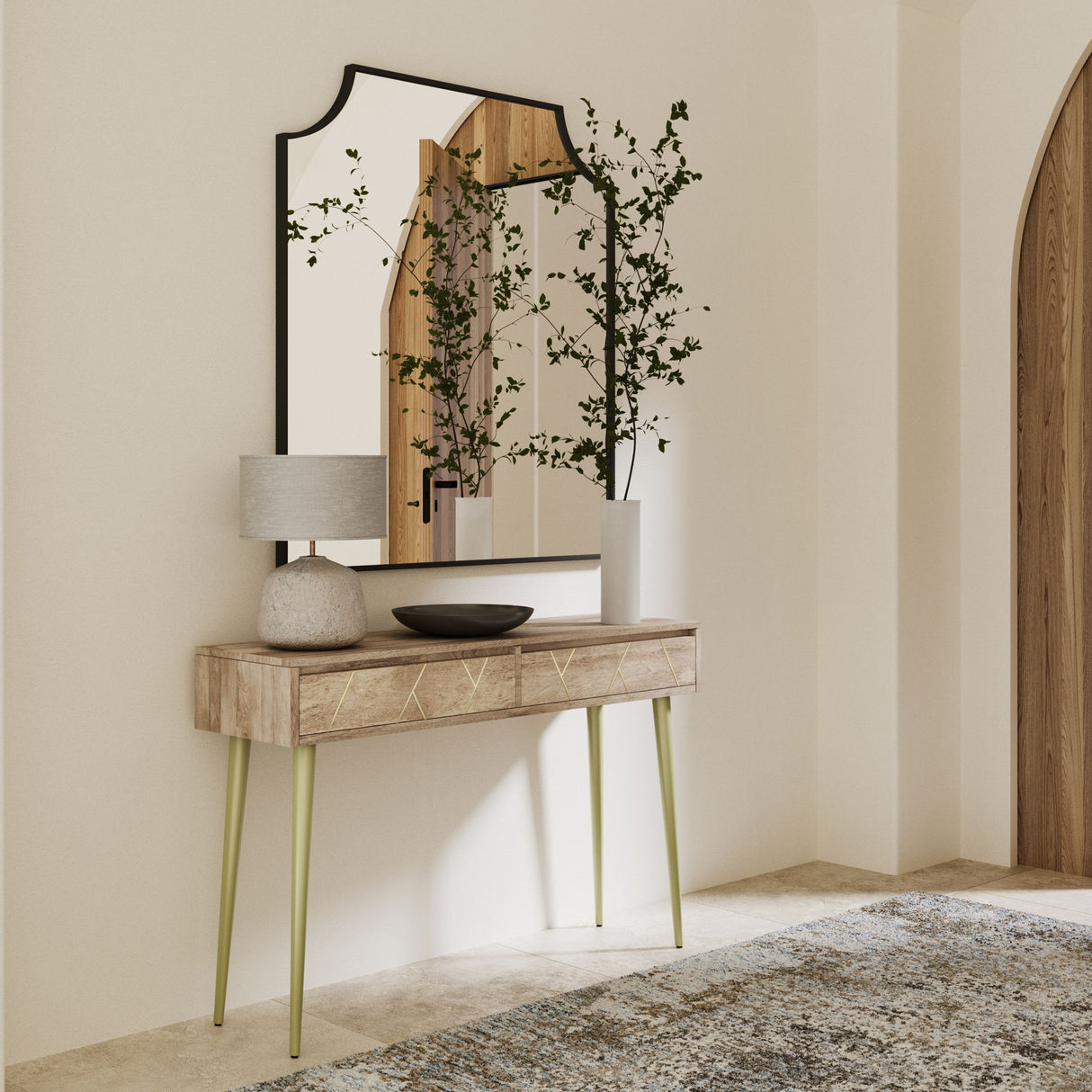 Jager - Console Table - Natural by Simpli-Home | Bel Furniture
