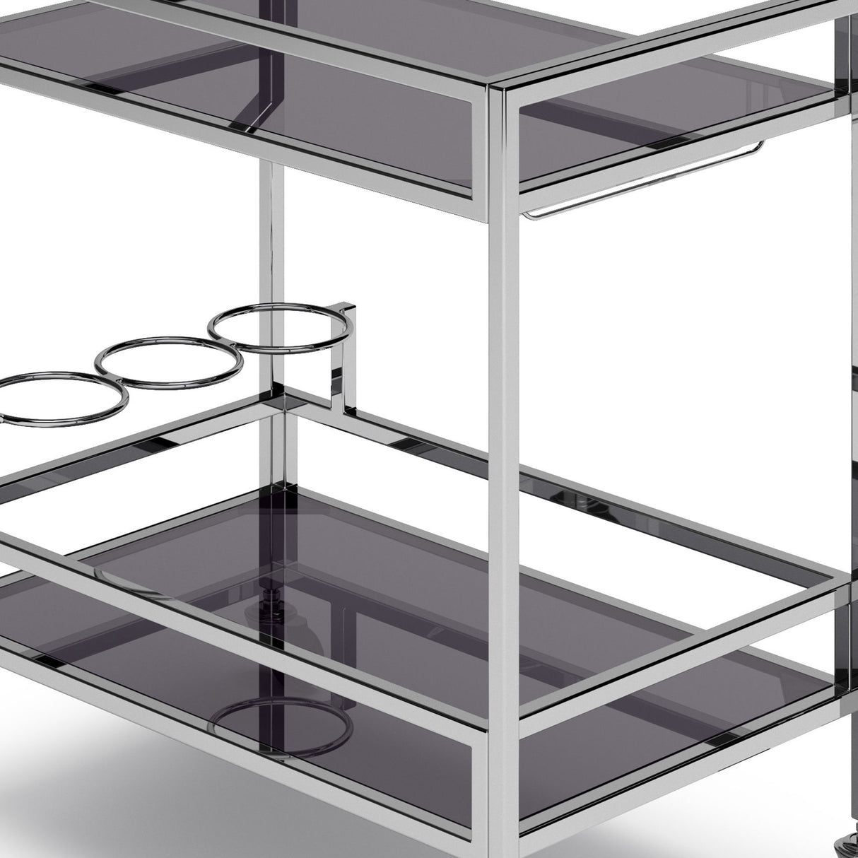 Watts - Bar Cart - Chrome by Simpli-Home | Bel Furniture
